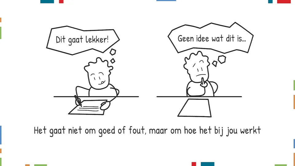 Getekende animatie over neuropsychologisch onderzoek voor kinderen van 8 tot en met 12 jaar